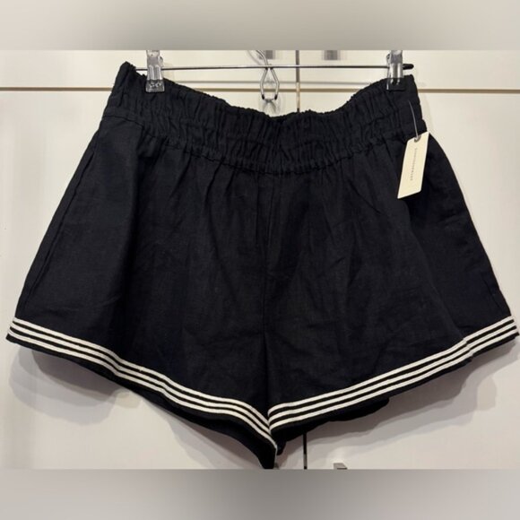 NWT Size L - The Somerset Striped Trim Linen Cotton Shorts (NWT US$ 98) - Picture 9 of 16